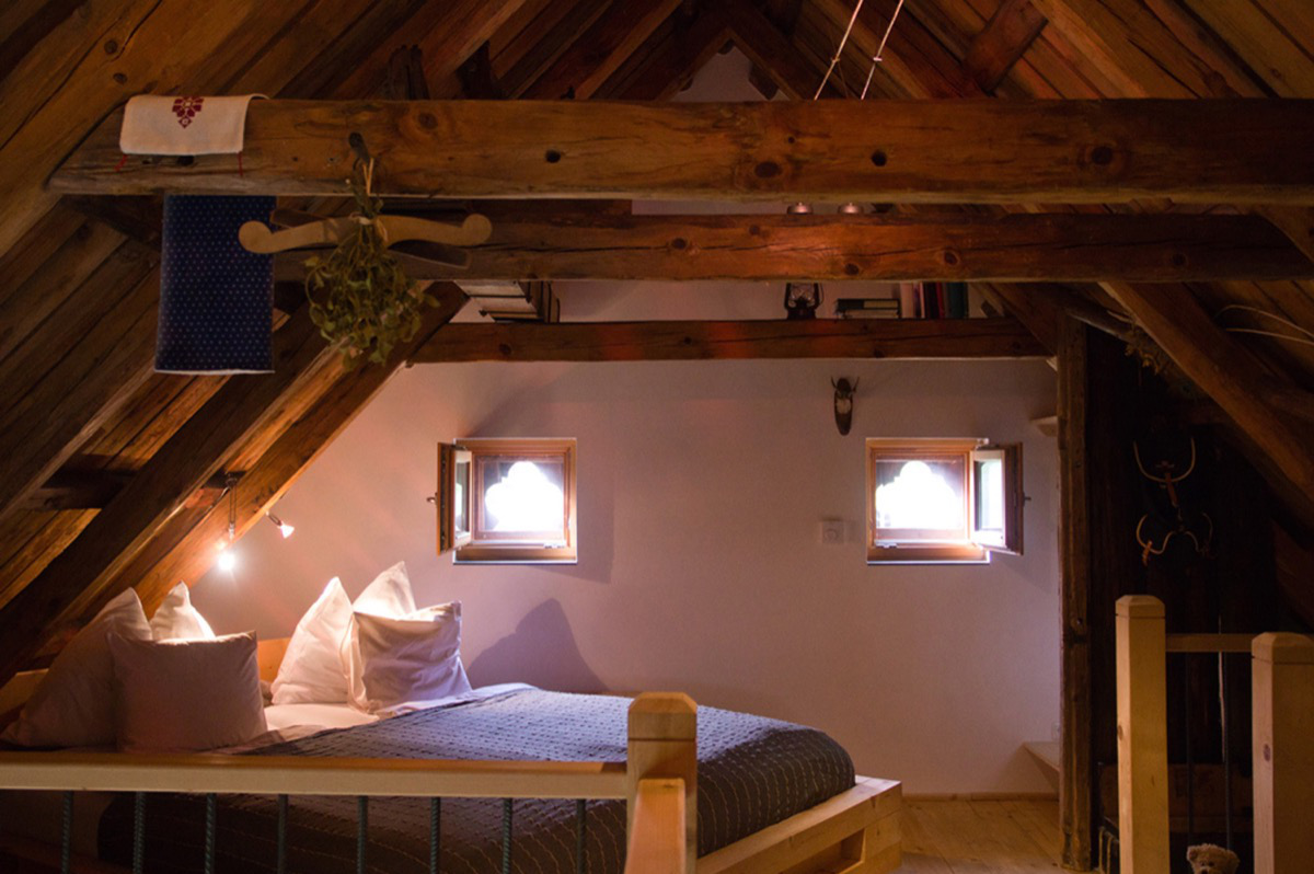 FerienStadl Innen KingSize Bett